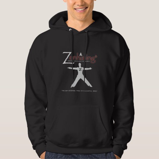 Der Hoodied Zenhaling Männer Sweatshirt-Schwarzes Hoodie (Vorderseite)