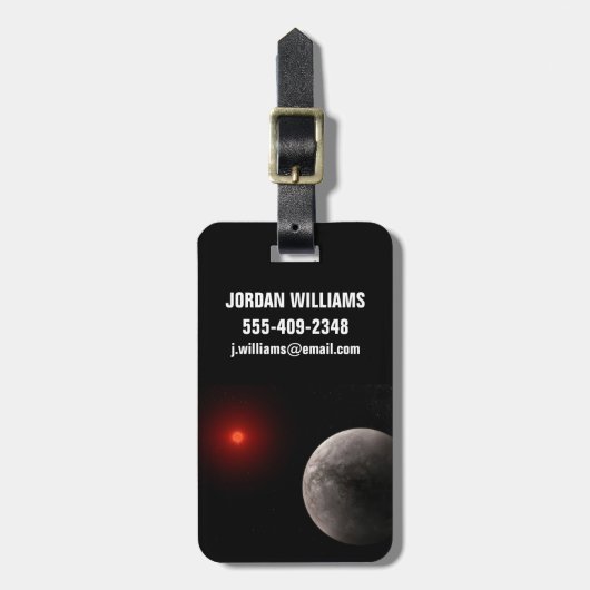 Der Hot Rocky Exoplanet Trappist-1 B. Gepäckanhänger (Vorderseite vertikal)