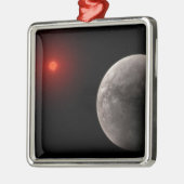 Der Hot Rocky Exoplanet Trappist-1 B. Ornament Aus Metall (Links)