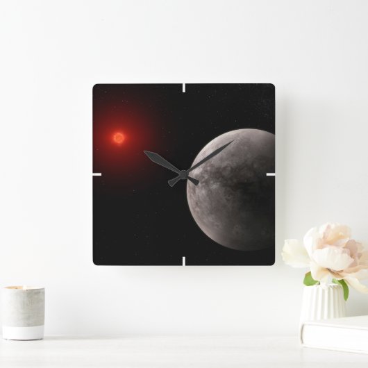 Der Hot Rocky Exoplanet Trappist-1 B. Quadratische Wanduhr (Zuhause)