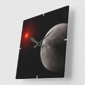Der Hot Rocky Exoplanet Trappist-1 B. Quadratische Wanduhr (Winkel)
