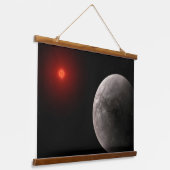 Der Hot Rocky Exoplanet Trappist-1 B. Wandteppich Mit Holzrahmen (Gewinkelt)
