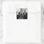 Der Hubble-Weltraumteleskop Space Shuttle Atlant Quadratischer Aufkleber (Tasche)