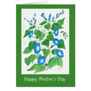 Der hübsche blaue Tag der Winden-Blumen-Mutter