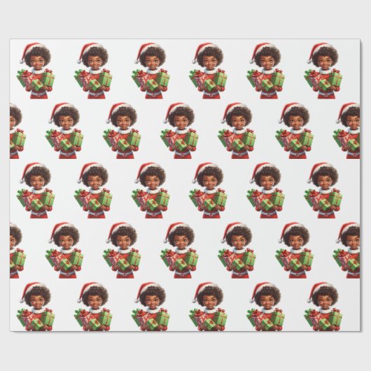 Der Hübsche kleine Helfer des Weihnachtsmanns Geschenkpapier (Flach)