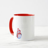 Der hübsche Schneemann begrüßt Weihnachten mit dir Tasse (Vorderseite Links)