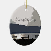 Der Hudson-Sonnenuntergang Keramik Ornament (Rechts)