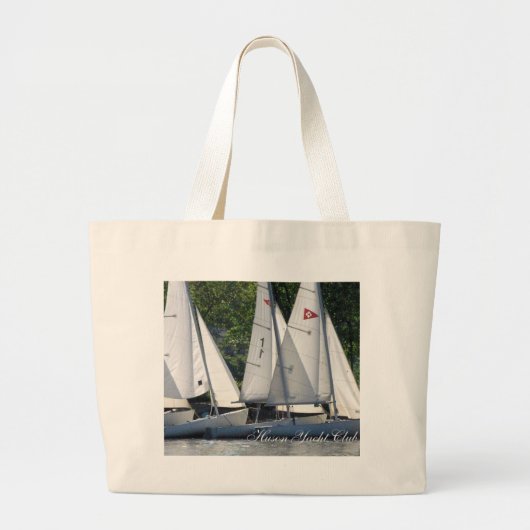 Der Hudson-Yachtclub-Segelboot-Strand-Tasche Jumbo Stoffbeutel (Vorne)