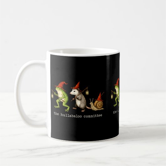 Der Hullabaloo Com Lustiger Frosch Opossum Schneck Kaffeetasse (Links)