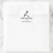 Der Hummingbird-Platz in der Weihnachtszeit Quadratischer Aufkleber (Tasche)