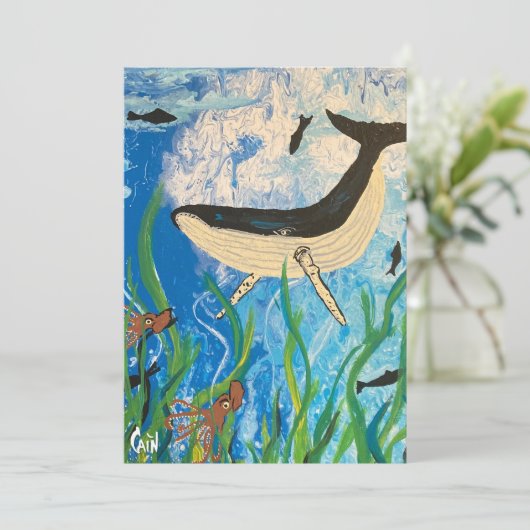 DER HUMPBACK WALD DANKESKARTE (Stehend Vorderseite)