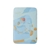 Der Hund auf blauem Hintergrund geht spazieren Badematte (Vorderseite Vertikal)