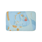 Der Hund auf blauem Hintergrund geht spazieren Badematte (Vorderseite)