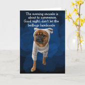 Der Hund dachte vom Mops an Karte (Gelbe Blume)