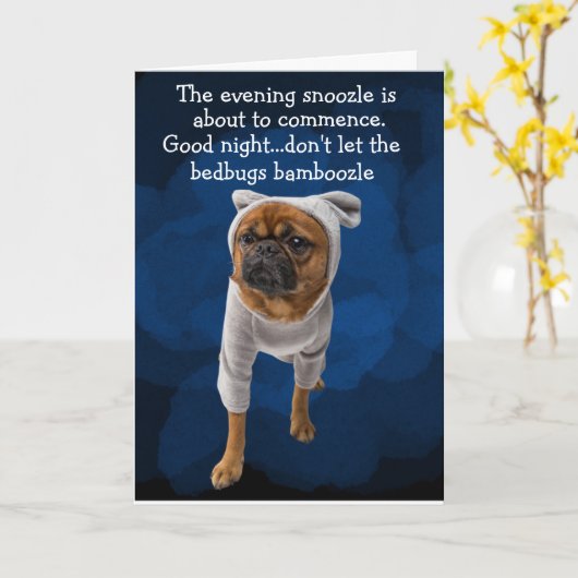 Der Hund dachte vom Mops an Karte (Gelbe Blume)