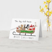 Der Hund hat das Team in Santa Sleigh Aquarell ges Karte (Gelbe Blume)