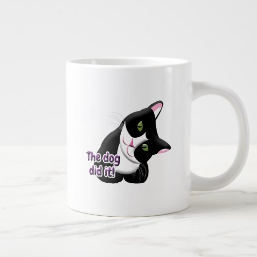 Der Hund hat es Cat gemacht Jumbo-Tasse (Rechts)