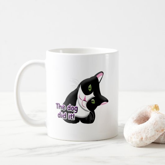 Der Hund hat es Cat gemacht Kaffeetasse (Mit Donut)