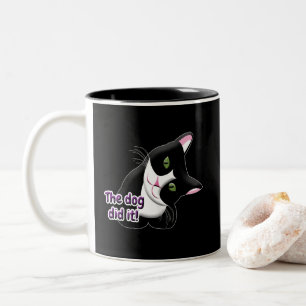 Der Hund hat es Cat gemacht Zweifarbige Tasse
