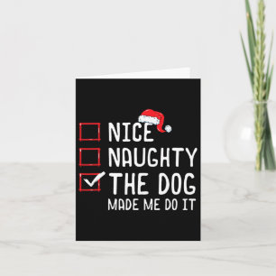 Der Hund hat mich dazu gebracht, die Weihnachtslis Karte
