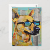 Der Hund in der Brillenkollage-Postkarte Postkarte (Vorne/Hinten)