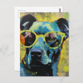 Der Hund in Polka Dot Glasses Postkarte (Vorne/Hinten)