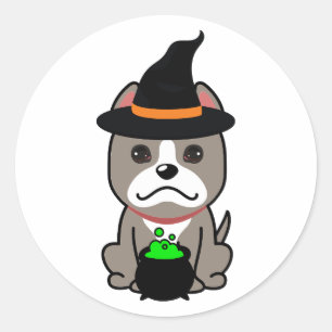 Der Hund ist eine Hexe Runder Aufkleber