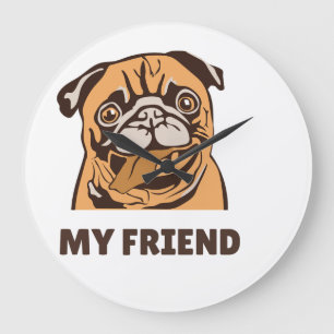 Der Hund ist mein Freund Große Wanduhr