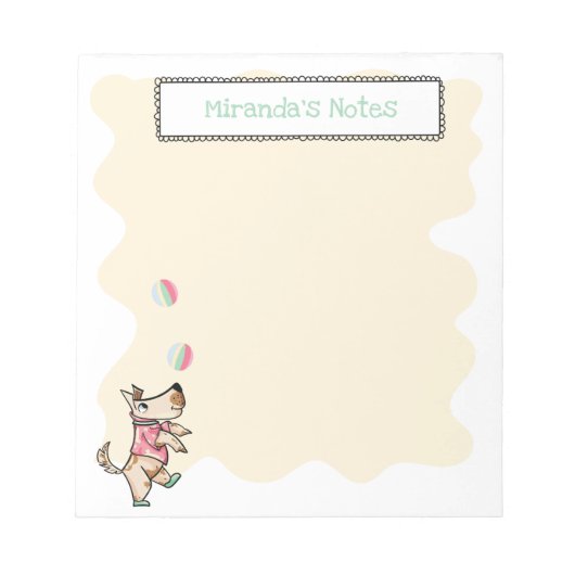 Der Hund Leben Gelbe Klecker Hundename Notizblock (Vorderseite)