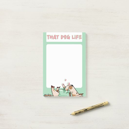 Der Hund-Leben-Grüner Hund Post-it Klebezettel (Auf Schreibtisch)