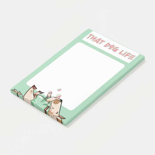 Der Hund-Leben-Grüner Hund Post-it Klebezettel (angewinkelt)