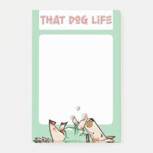 Der Hund-Leben-Grüner Hund Post-it Klebezettel