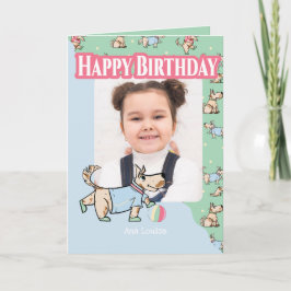 Der Hund Life Green Blue Happy Geburtstag Foto Karte