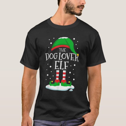 Der Hund Lover Elf Weihnachtsfamilie passt zu Weih T-Shirt (Vorderseite)