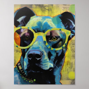 Der Hund mit der gepunkteten Brille Poster