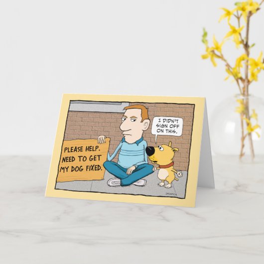 Der Hund muss fixiert werden Karte (Gelbe Blume)