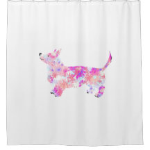 Der Hund packt Corgi Duschvorhang