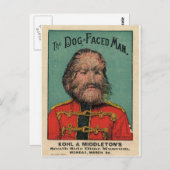 Der Hund sah sich dem Mann gegenüber Postkarte (Vorne/Hinten)