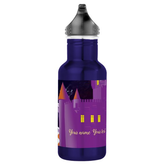 Der Hund schaut durch das Teleskop Edelstahlflasche (Rechts)