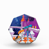 Der Hund schaut durch das Teleskop Fotoblock (Vorderseite)