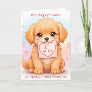 Der Hund stimmt zu — Lustige Valentinstagskarte fü Feiertagskarte