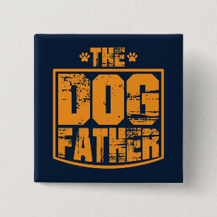 Der Hund-Vater Abgetragenes Grafik Button