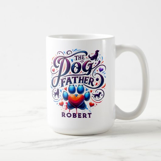Der Hund Vater Retro-Typografie Kaffeetasse (Rechts)