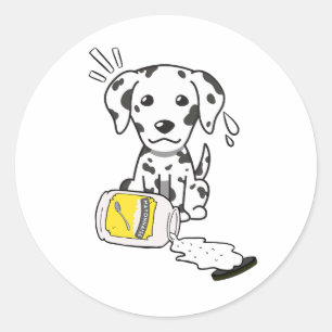 Der Hund von Funny Dalmatiner verschüttete Mayonna Runder Aufkleber