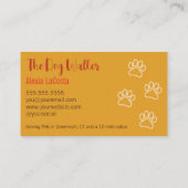 Der Hund Walker Moderne Beruflich Visitenkarte (Rückseite)