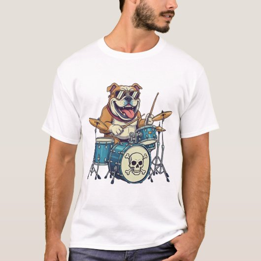 Der Hunde-Trommler  T-Shirt (Vorderseite)