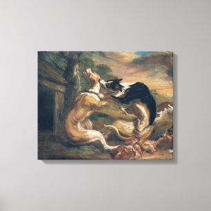 Der Hundekampf 1678 Leinwanddruck