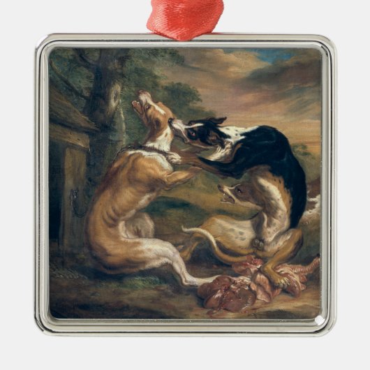 Der Hundekampf, 1678 Silbernes Ornament (Vorne)