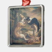 Der Hundekampf, 1678 Silbernes Ornament (Links)