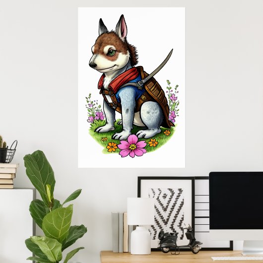 Der HundeRitter | Art der AI Poster (Heimbüro)
